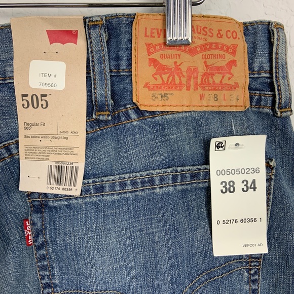 Levi’s Strauss 505 men jeans blue sz 38/34 - Picture 7 of 8